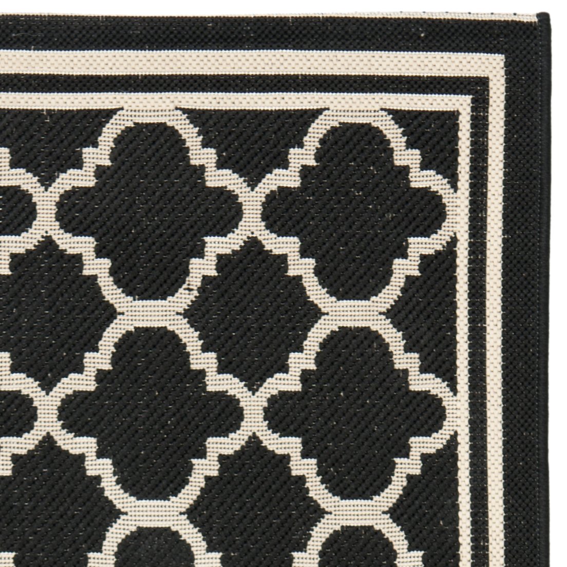 Safavieh Courtyard Collection Accent Rug - 2'3' X 5', Black & Beige, Trellis Design, Non-Shedding & Easy Care, Indoor/Outdoor & Washable-Ideal For Patio, Backyard, Mudroom (Cy6918-226)