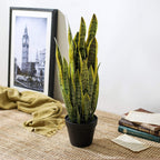 Ql Design Artificial Snake Plant 26 Inches Fake Sansevieria Artificial Potted Plants For Indoor And Outdoor, Home, Office Decora