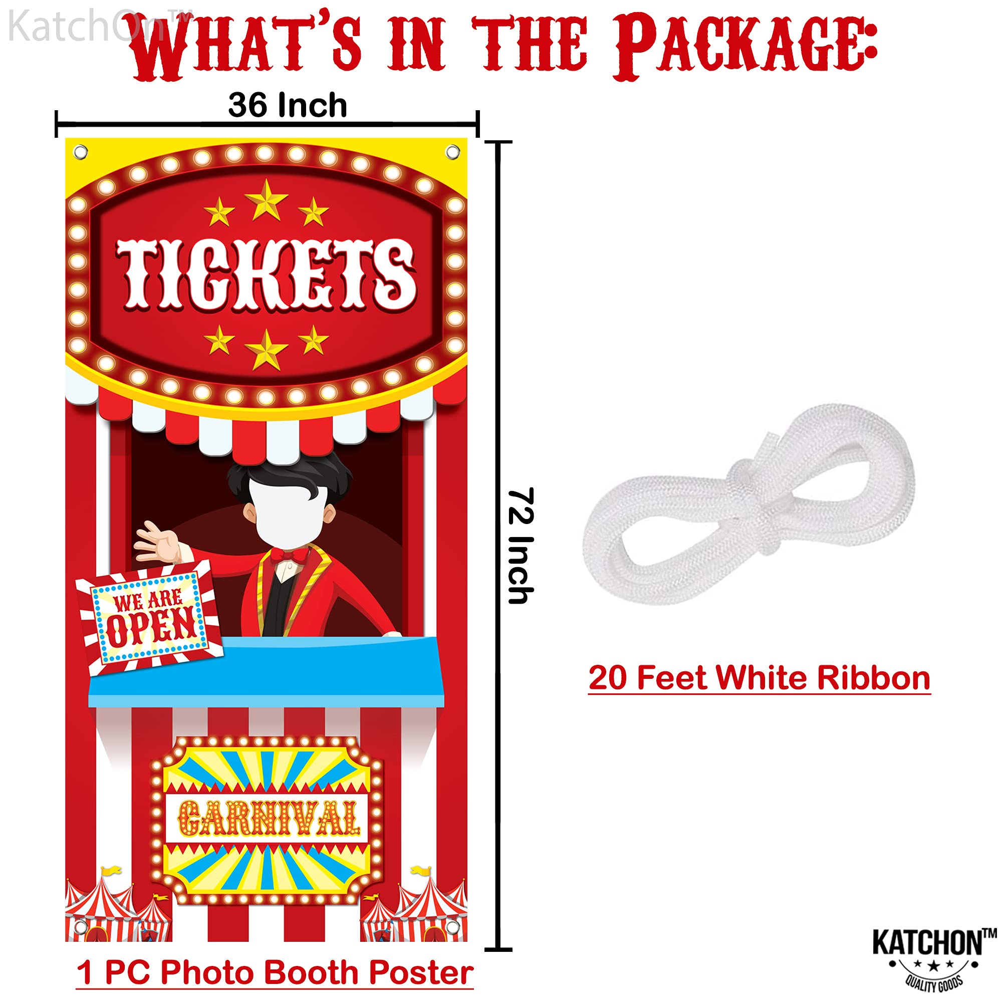 Katchon, Carnival Ticket Booth Stand Banner - 72X36 Inch | Carnival Theme Party Decorations | Carnival Decorations For Carnival