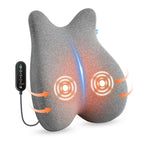 Cili Heated Lumbar Support Pillow For Office Chair, Ergonomic Back Support Cushion With Vibration, Memory Foam Chair Back Massag