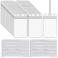 Wyomer 100 Pieces Clear Id Card Holder Plastic Luggage Bag Tag Holder Badge Label Tag Holder With 100 Pack Luggage Tag Loop Stra