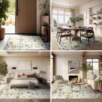 Ashler Abstract Rug, 4X6 Area Rugs, Modern Abstract Area Rug For Living Room, Bedroom, Kitchen Dining Room, Office, Yellow/Green