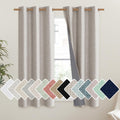 NICETOWN Brich Vintage Open Linen Weave Flax Thermal Curtains, 100% Blackout Curtains 63 Long for Dining Room, Soundproof Window