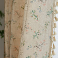 ENJOYBRIDAL Floral Farmhouse Curtains 96 Inches Long Semi-Blackout Living Room Drapes Cotton Linen Blend Bohemian Window Curtain