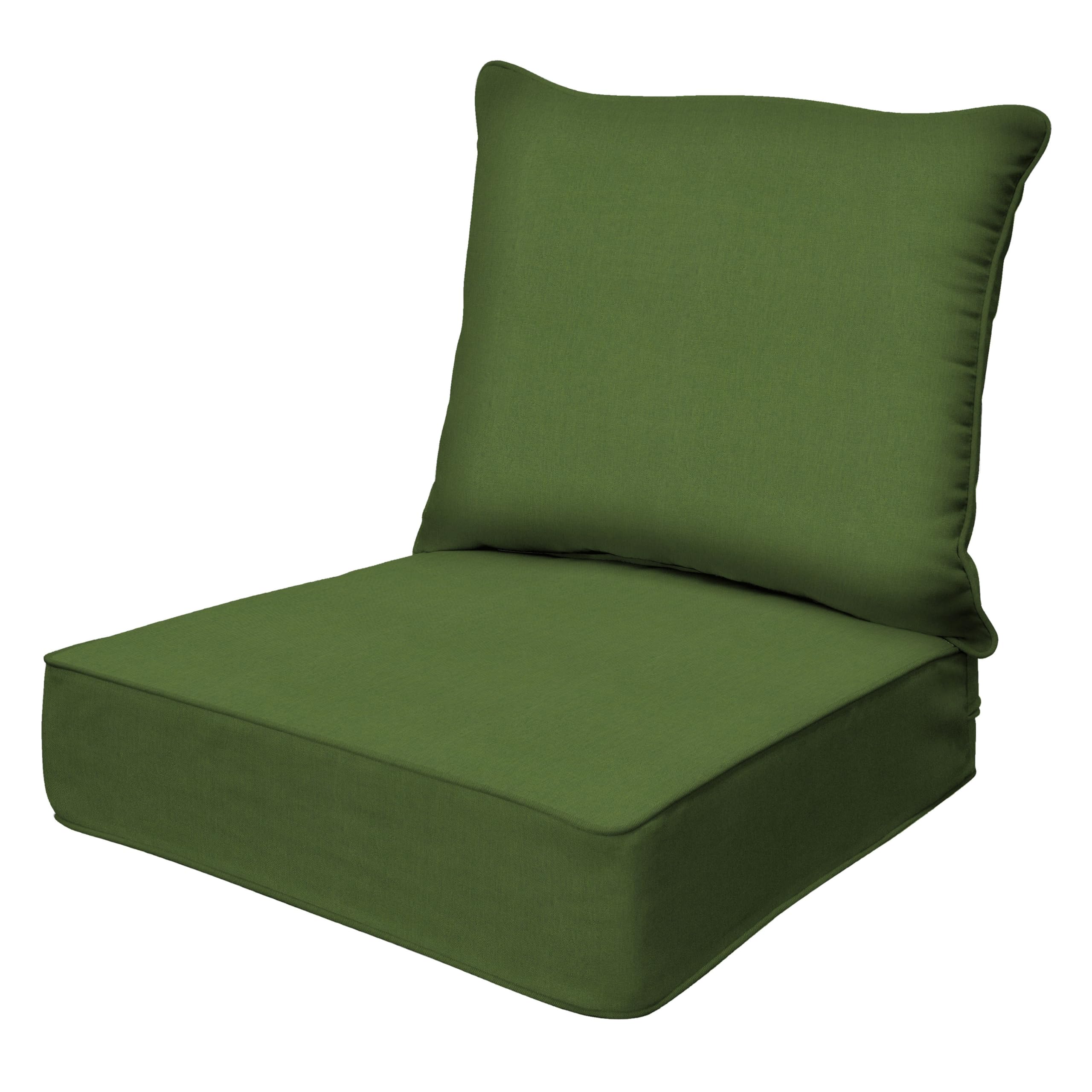 Honeycomb Outdoor Deep Seat, 24' W X 23' D, Textured Solid Artichoke Green Outdoor Chair Cushion