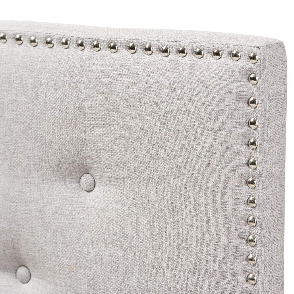 Baxton Studio Windsor Modern and Contemporary Greyish Beige Fabric Upholstered Twin Size Headboard