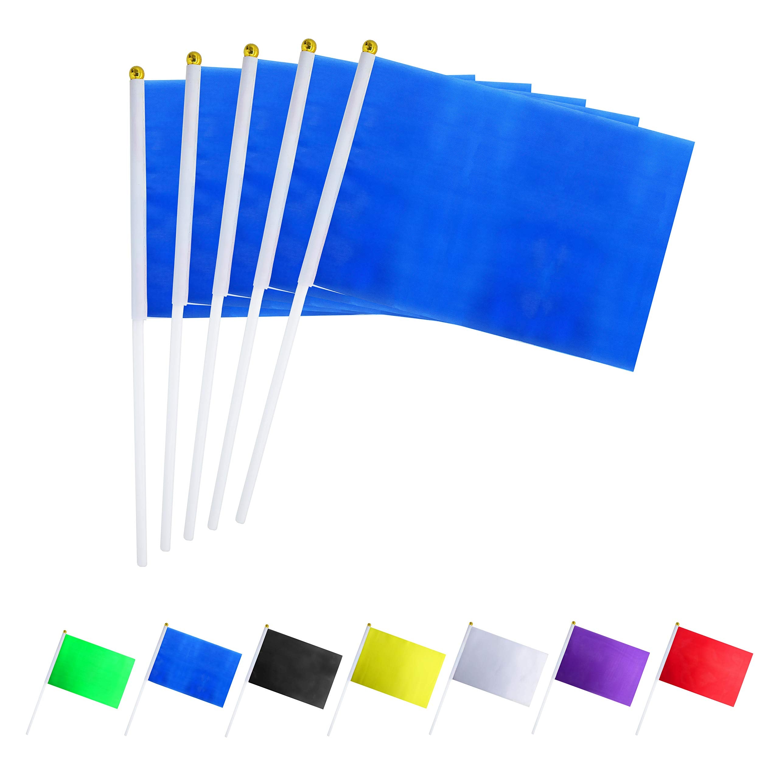 Gentlegirl.Usa 50 Pack Royal Navy Blue Flag, Pure Solid Sky Blue Small Mini Banner Banner Flags Stick, Party Color Decoration Pa