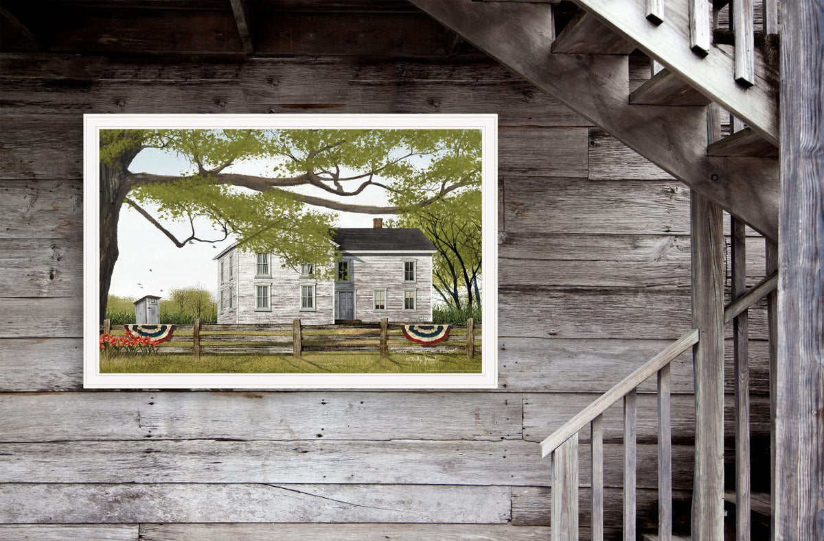 Vintage White Farmhouse White Framed Print Wall Art