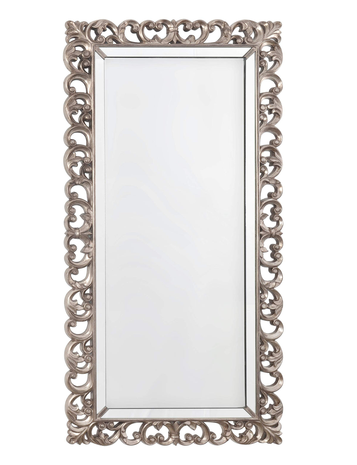 Timeless Reflections By Afd Home 11115145 Inlaid Mirror, Burnished Silver Finish