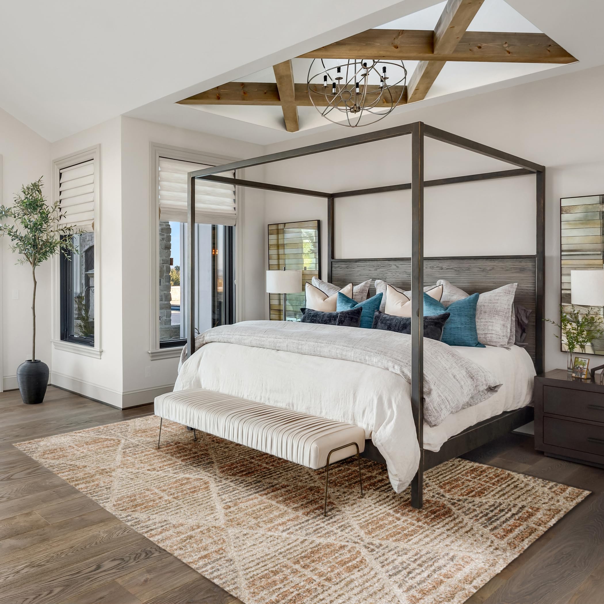 Dalyn Rug Carmona Co8 Parchment 5'1' X 7'5' Rectangle Soft Area Rug, Easy Clean, Non Shedding, Bedroom, Entry, Living Room, Di