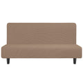 Easy-Going Stretch Futon Slipcover Armless Sofa Cover Furniture Protector Without Armrests Slipcover Soft With Elastic Bottom For Kids, Spandex Jacquard Fabric Small Checks(Futon,Camel)