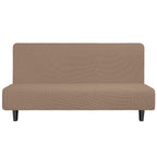 Easy-Going Stretch Futon Slipcover Armless Sofa Cover Furniture Protector Without Armrests Slipcover Soft With Elastic Bottom For Kids, Spandex Jacquard Fabric Small Checks(Futon,Camel)