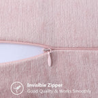 Decoruhome Valentine'S Day Chenille Soft Throw Pillow Covers 22X22 Set Of 2, Farmhouse Velvet Spring Pillow Covers, Decorative Square Pillow Covers With Stitched Edge For Couch Sofa Bed, Blush Pink