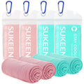 Sukeen [4 Pack Cooling Towel (40x12),Soft Microfiber Chilly Towel for Yoga,Sport,Running,Gym,Workout,Camping,Fitness,Workout & M
