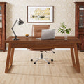Tribesigns Home Office Executive Desk: 55 Inches Wooden Computer Desk with Drawer, Mid-Century Modern Study Writing Table, Rusti