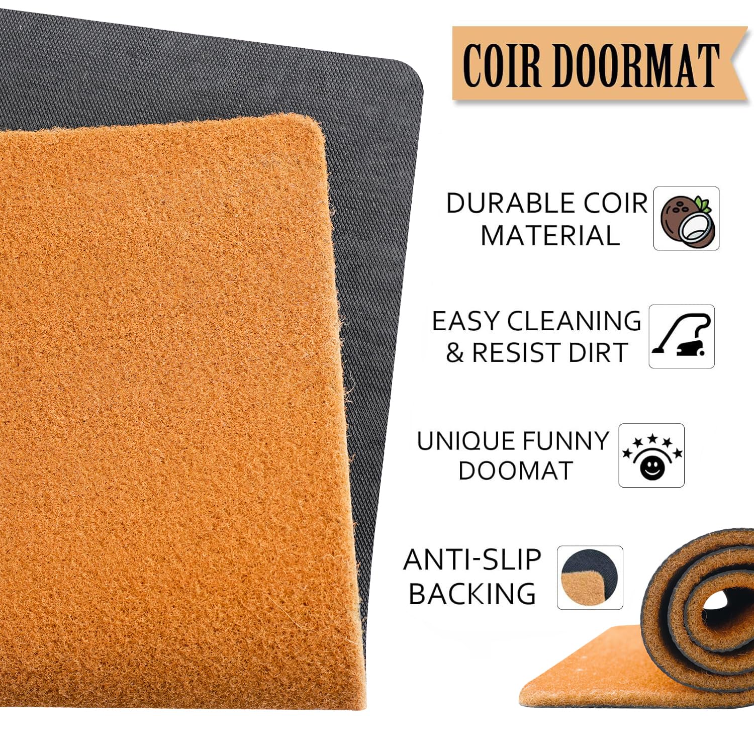 Funny Door Mat For Front Door, Frog Coir Doormat For Outside Entrance Hippity Hoppity Get Of My Property Welcome Mats 30X17 Inch