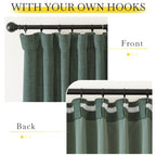 Nicetown Room Darkening Faux Linen Greyish Green Curtains 108 Inches Long, Pinch Pleated Light Blocking Noise Reducing Thermal I