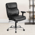 Flash Furniture HERCULES Series Big & Tall 400 lb. Rated Black LeatherSoft Ergonomic Task Office Chair with Clean Line Stitching and Arms
