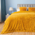 Gonaap Fuzzy Faux Fur Throw Blanket Queen Size Mustard Yellow Super Soft Cozy Plush Fuzzy Shaggy Blanket For Couch Sofa Bed (Mus