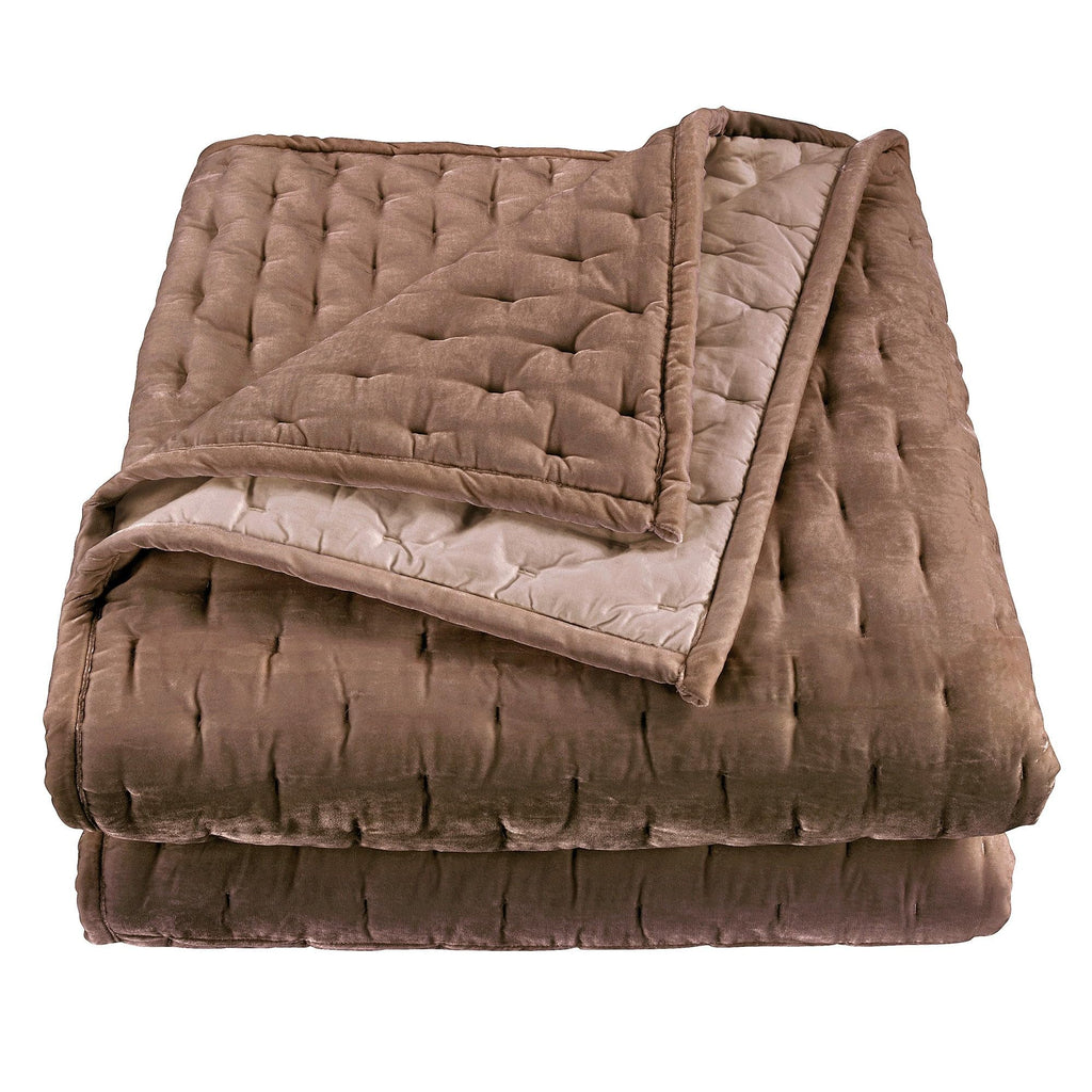 Hiend Accents Stella Faux Silk Velvet Quilt, King Size, Dusty Rose Solid Color, Romantic Modern Western Traditional Style Luxury