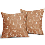 Fall Pumpkin Pillow Covers 18X18 Set Of 2 Autumn Themed Thanksgiving Harvest Burnt Orange Print Decorative Throw Pillows Outdoor