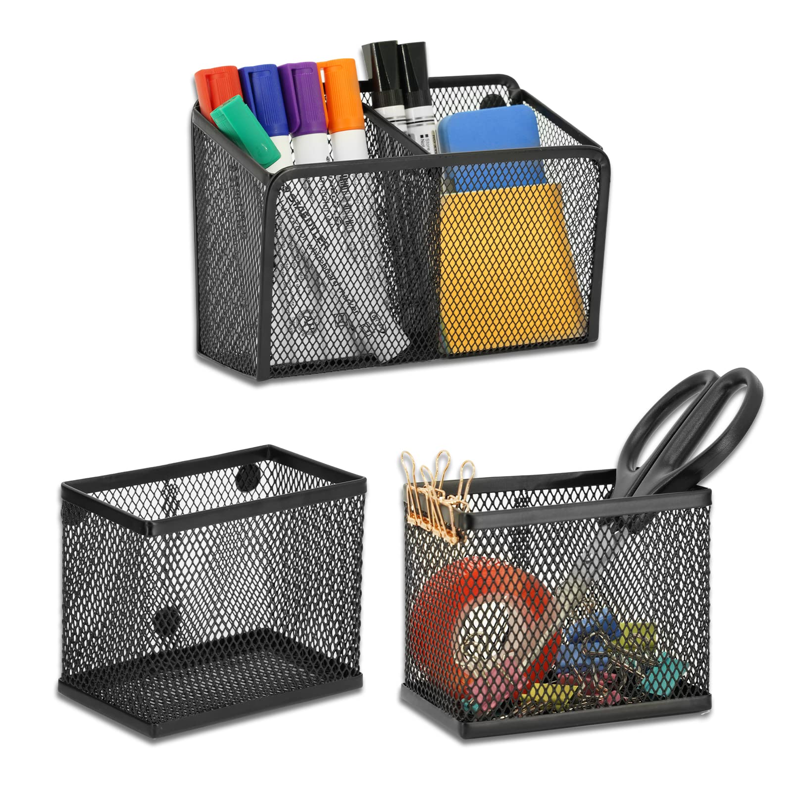 Neudeco Locker Shelf Organizer, Magnetic Pencil Holder, Metal Storage Basket For Whiteboard, Refrigerator, Ideal Cabinet For Sch