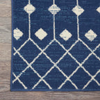 Nourison Grafix Moroccan Navy 2'3' X 7'6' Area Rug, Easy Cleaning, Non Shedding, Bed Room, Living Room, Dining Room, Kitchen (