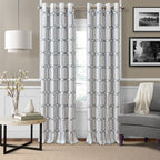 Elrene Home Fashions Kaiden Geometric Room-Darkening Window Curtain, Single Panel, 52'' W x 84'' L (1 Panel), Slate Blue