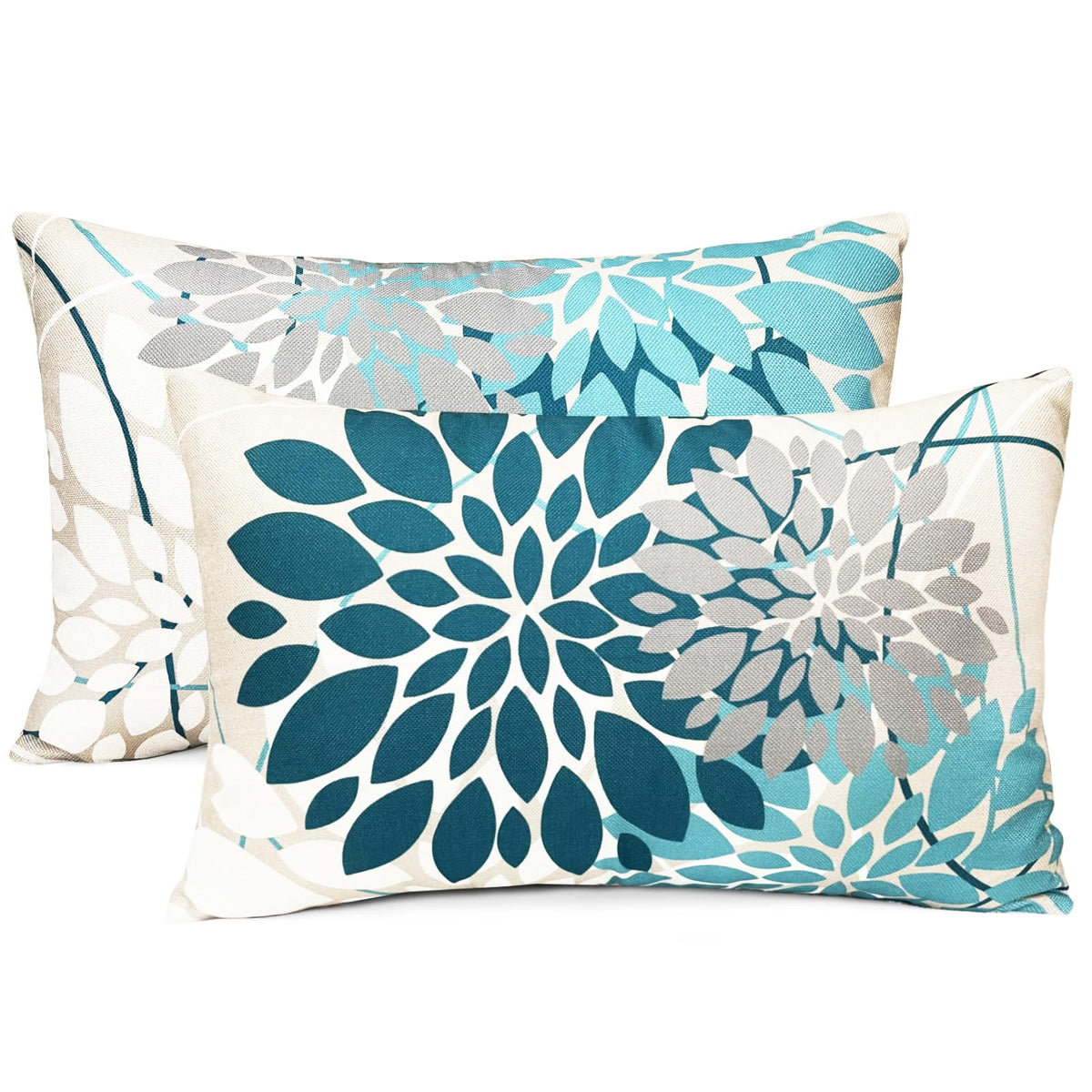 Teal Blue Decorative Throw Pillow Covers 12x20 Inch Pillow Covers for Couch Living Room Bedroom Outdoor.Modern Sofa Throw Pillow