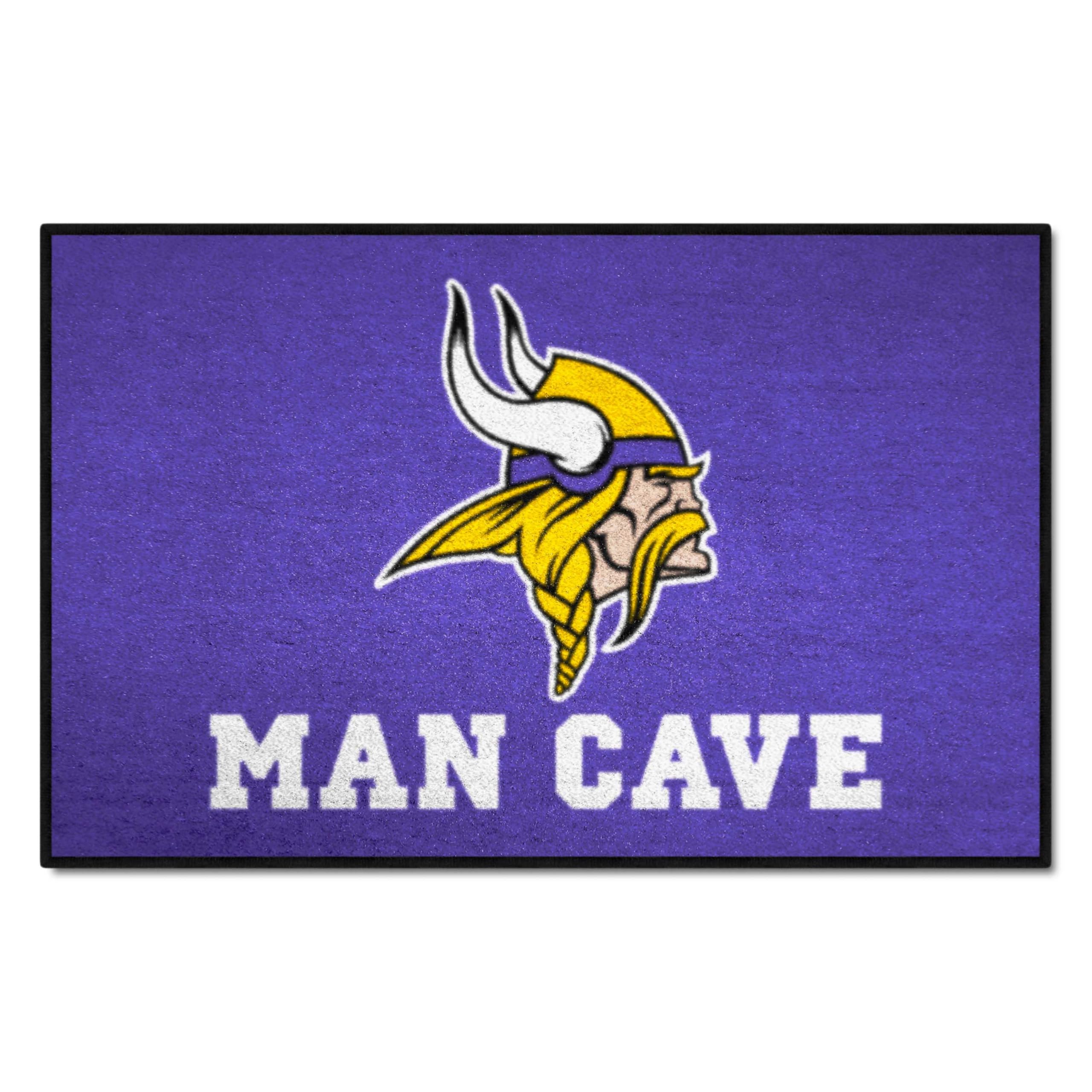 FANMATS 14329 NFL - Minnesota Vikings Man Cave Starter Mat Accent Rug - 19in. x 30in. | Sports Fan Home Decor Rug and Tailgating