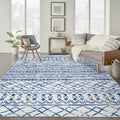 KUTA Moroccan 8x10 Rugs for Living Room Blue White, Washable Rug Boho Area Rug Non-Slip, Ultra Soft Geometric Tribal Traditional
