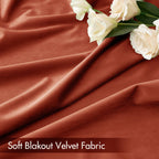 Miulee Burnt Orange Velvet Curtains Thermal Insulated Blackout Curtain Fall Drapes For Bedroom Living Room Darkening 108 Inches Long Rust Terracotta Panels Rod Pocket Set Of 2