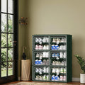 wesimple Foldable Shoe Storage Cabinet for 24 Pairs with Magnetic Clear Doors, Portable Enclosed Shoe Organizer, 3Step Quick As