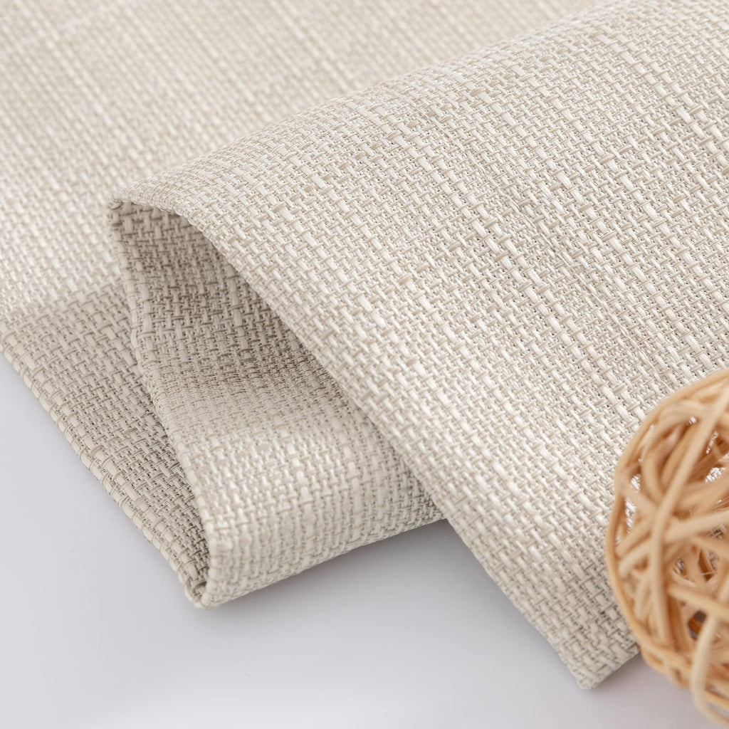 Jinchan Curtains Linen Textured Casual Weave Curtains For Living Room Beige 90 Inches Long 2 Panels Curtains Grommet Top Light Filtering Window Drapes Panels For Bedroom Curtains Heathered Beige