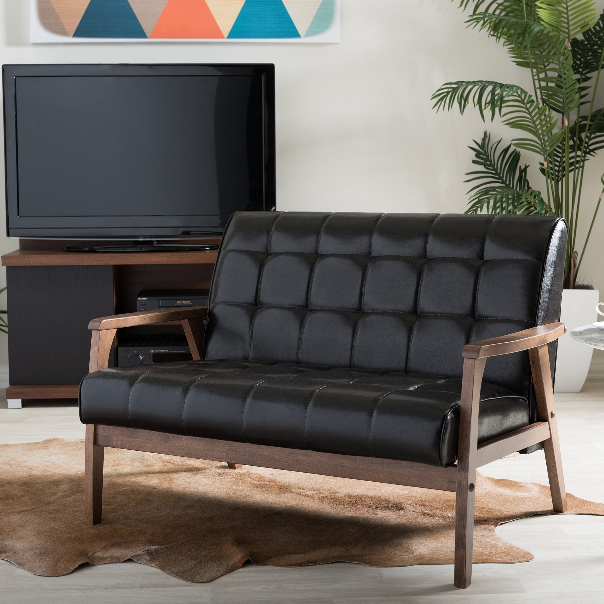 Baxton Studio Mid-Century Masterpieces Love Seat