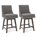 Chita Counter Height Swivel Bar Stools With Back Set Of 2, Fsc Certified Upholstered Fabric Bar Stool, 26.8' H Seat Height, Fabric In Fog