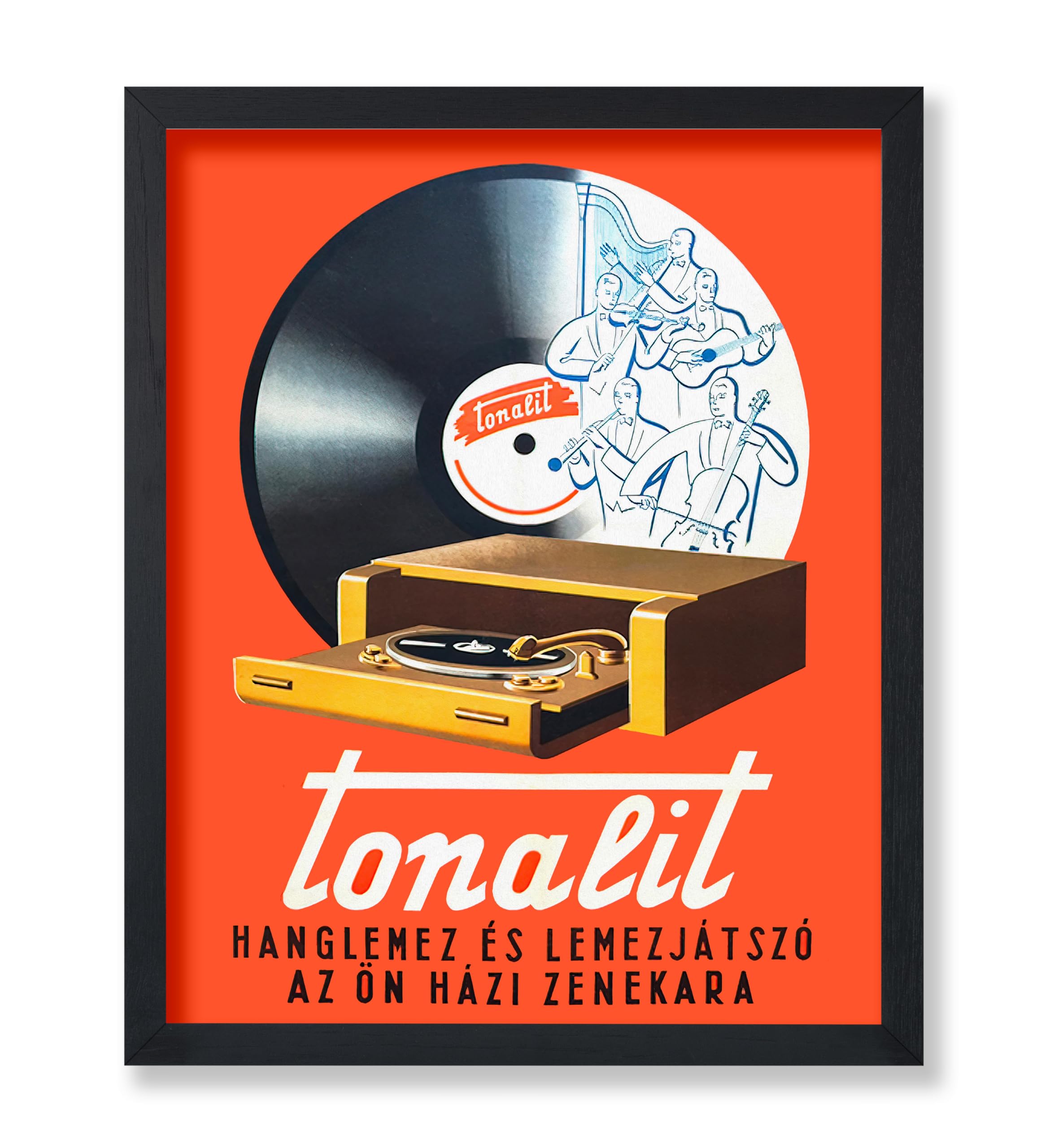 Poster Master Vintage Tihamer Csemiczky Poster - Retro Advertising Print - Gift for Artist, Friend - Tonalit Record Player, Viny