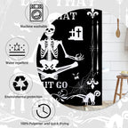 Laifzere Funny Black Skull Goth Shower Curtain Let That Shit Go Shower Curtain For Bathroom Set Skeleton Halloween Gothic Fun Fa