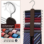 Uinicor Tie Hanger,Tie Organizer For Closet 20 Storage Capacity,Wooden Necktie Organizer Tie Holder,360 Degree Rotating Accessor