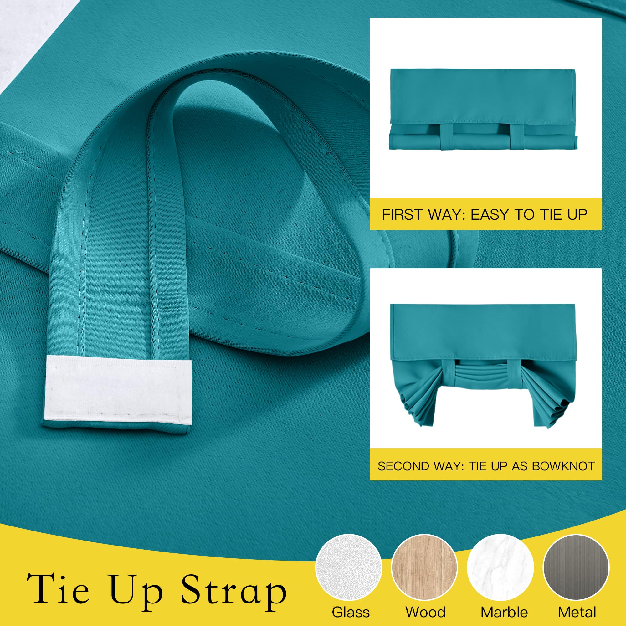 Nicetown Door Curtains For Door Window, Privacy Paper Blinds For Door Covering French Front Thermal Insulated Door Curtain Shade For Bathroom Living Room, 30 X 72 Inches Long, 1 Pc, Peacock Teal