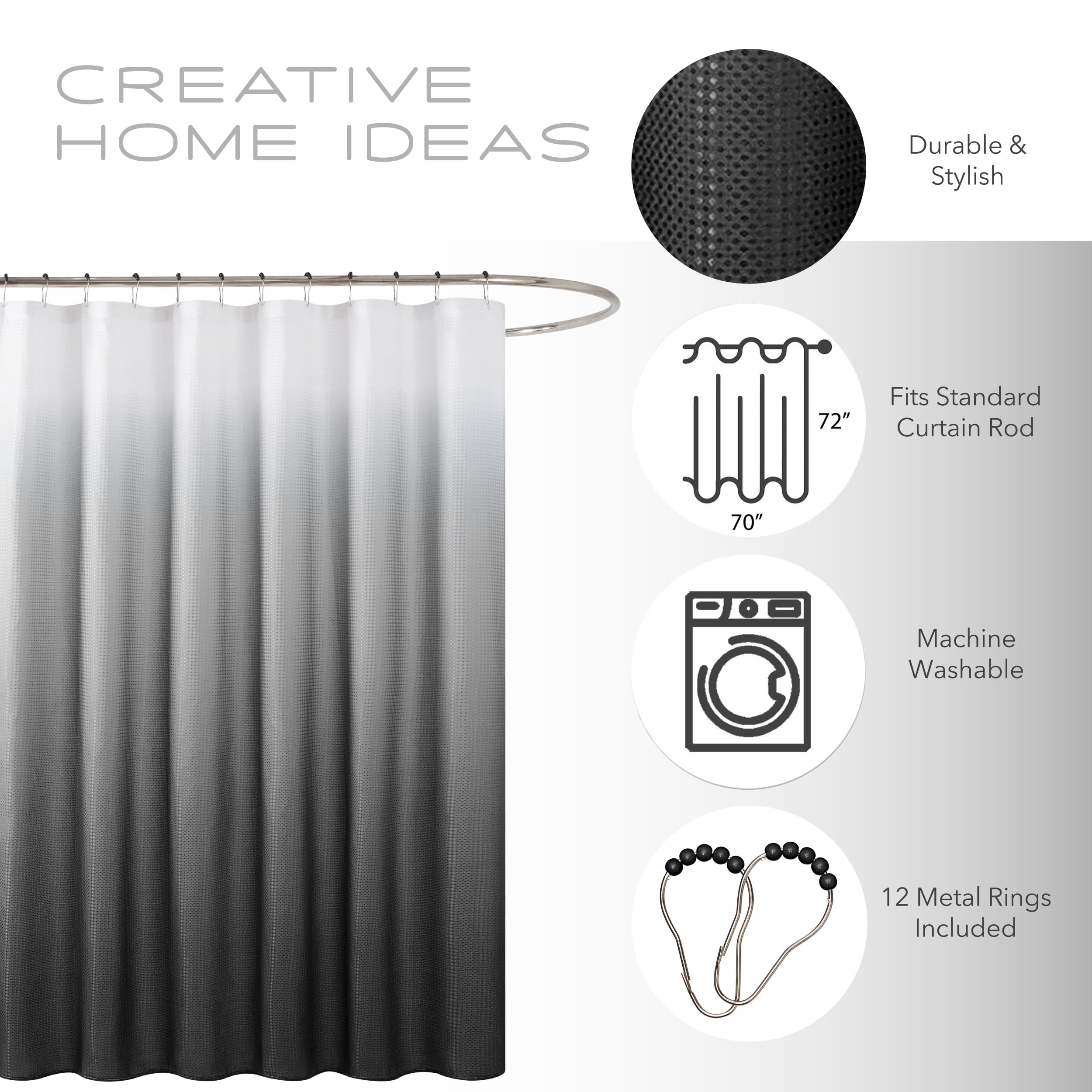 Creative Home Ideas Bathroom Sets With Shower Curtain And Rugs| Shower Curtain Sets With Rugs Includes Shower Curtain, Liner Set