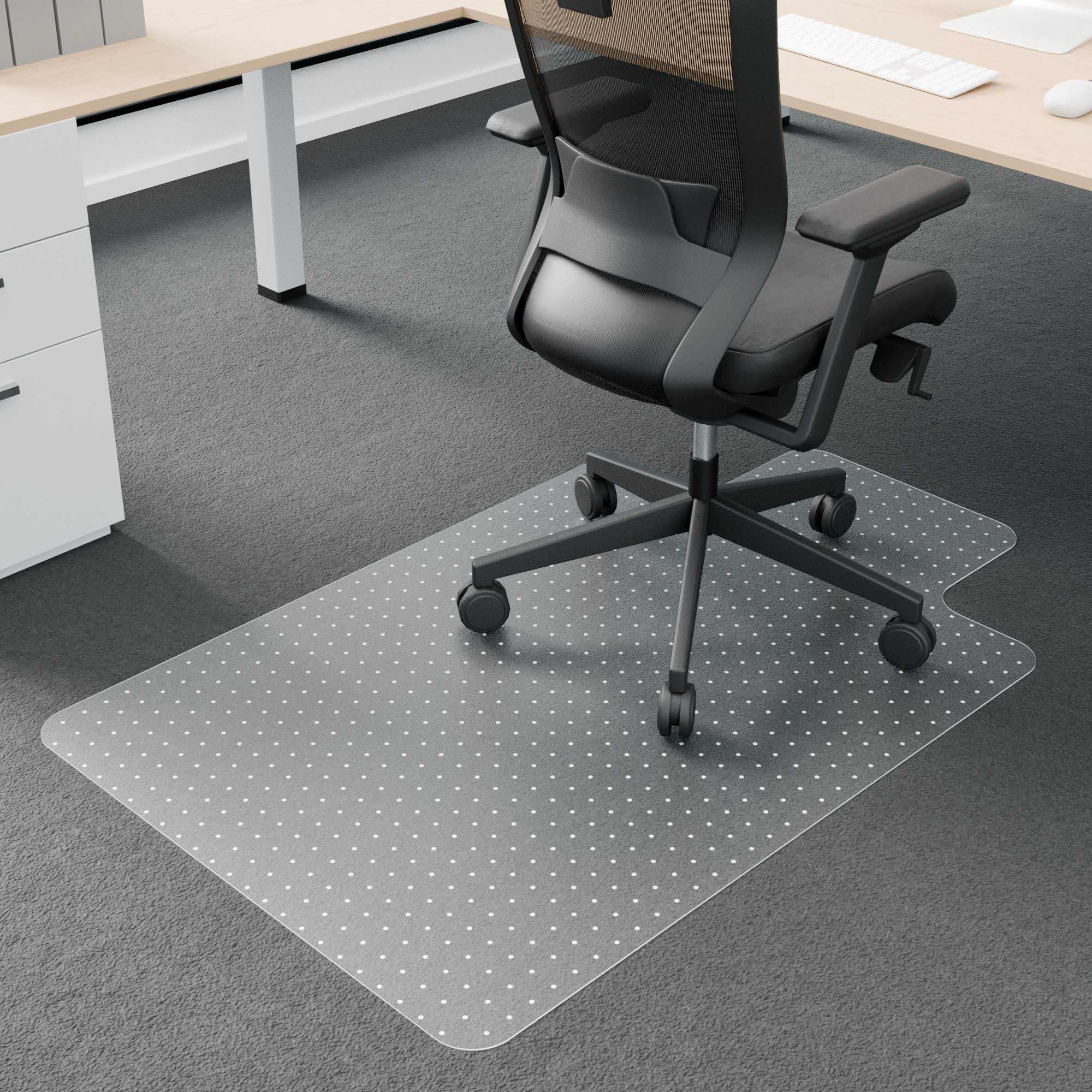 Futurwit Large Office Chair Mat For Carpeted Floors, 48' X 60' Low Pile Carpet Protector For Desk Chair, Easy Glide Transparen