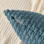 Kevin Textile Throw Pillow Covers Soft Corduroy Decorative Set Of 2 Boho Striped Pillow Covers Pillowcases Farmhouse Home Decor For Couch Bed Sofa Living Room 18X18 Inch Blue Grey