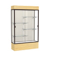 Waddell Reliant Vinyl Floor Display case, 48"x80"x16", Light Oak/Dark Bronze