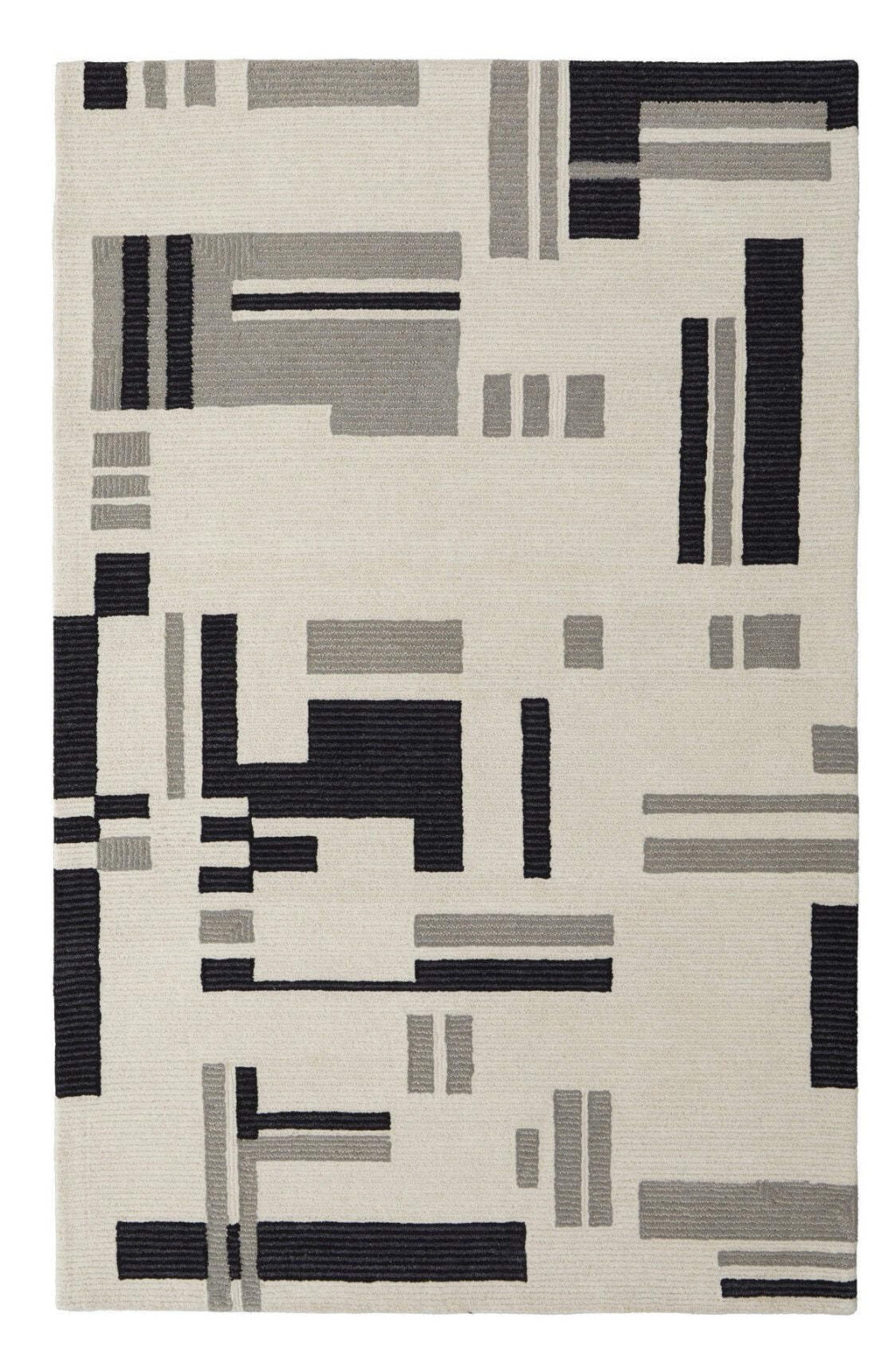 HomeRoots 514403 9 x 12 ft. Ivory & Taupe Wool Abstract Hand Tufted Handmade Rectangle Area Rug