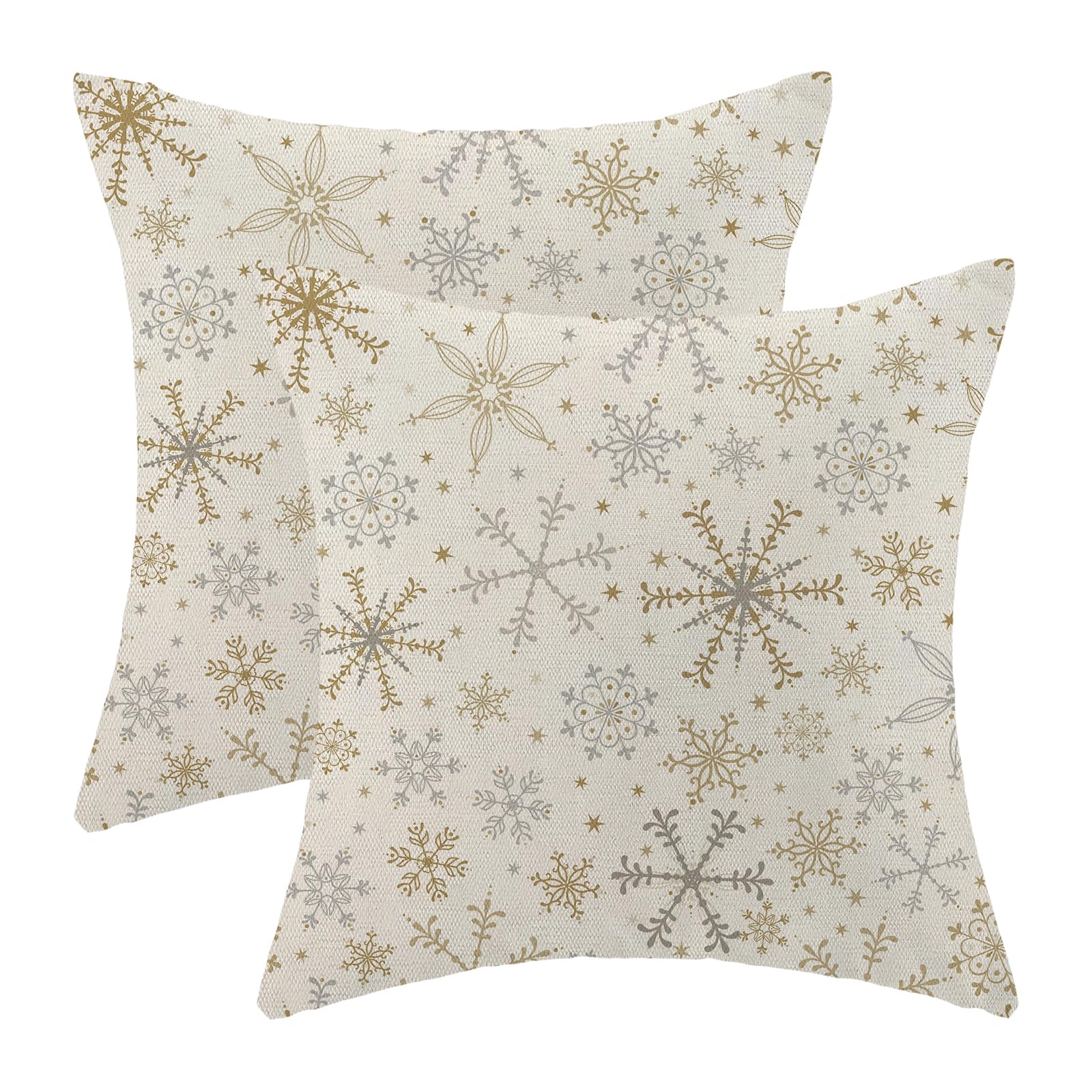 Golianda Christmas Pillow Covers 20X20 Set Of 2 Christmas Decor Linen Pillowcase Winter Snowflake Decoration Christmas Throw Pil