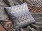 HomeRoots Muted Purple 16â€ Blue Gray Hatch Decorative Suede Throw Pillow