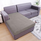 Smiry Waterproof Couch Cushion Covers, Stretch Jacquard Sectional Couch Covers, L Shape Chaise Lounge Sofa Slipcover, Washable Elastic Furniture Protector For Pets, Kid (Chaise Cover, Taupe)