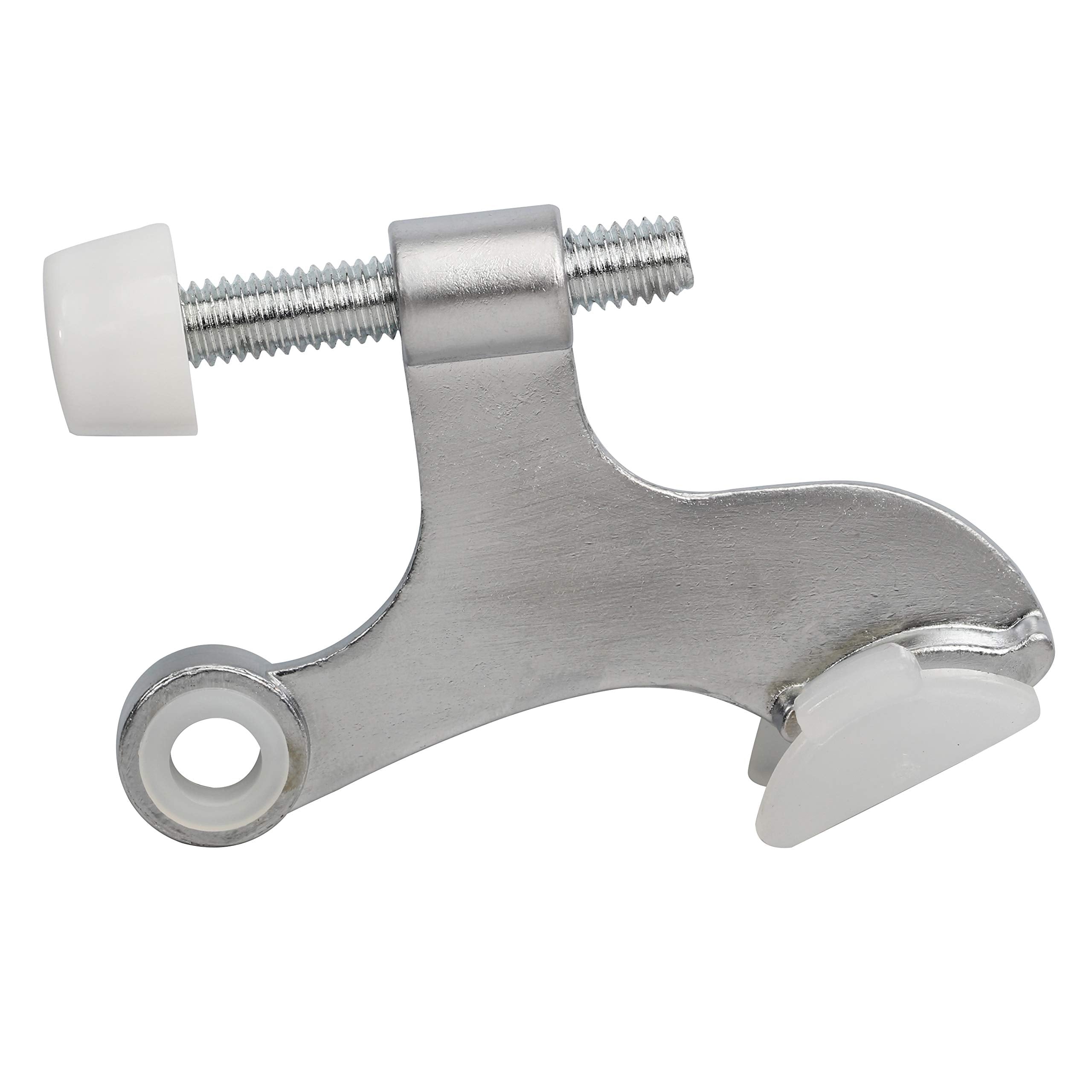 10 Pack Rok Hardware Adjustable Heavy Duty Hinge Pin Door Stop In Brushed Chrome Finish, Rokdsp1Bac