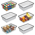 6PK Wire Baskets for Organizing, Baskets for Pantry Organization, Baskets for Snack, Fruits, Cans, Toys, Kitchen Cabinets, Close